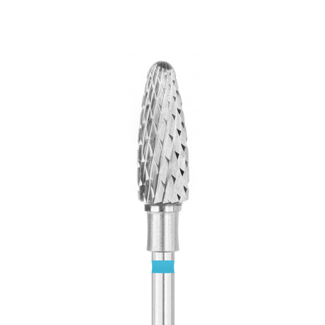 Exo Pro Carbide Oval Nail Drill Bit 5.0mm Blue Band - isolated on a white background