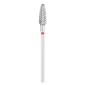Exo Pro Carbide Oval Nail Drill Bit 5.0mm Red Band - isolated on a white background
