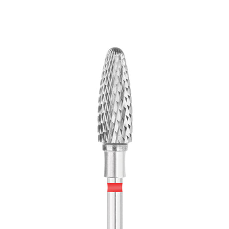 Exo Pro Carbide Oval Nail Drill Bit 5.0mm Red Band - isolated on a white background
