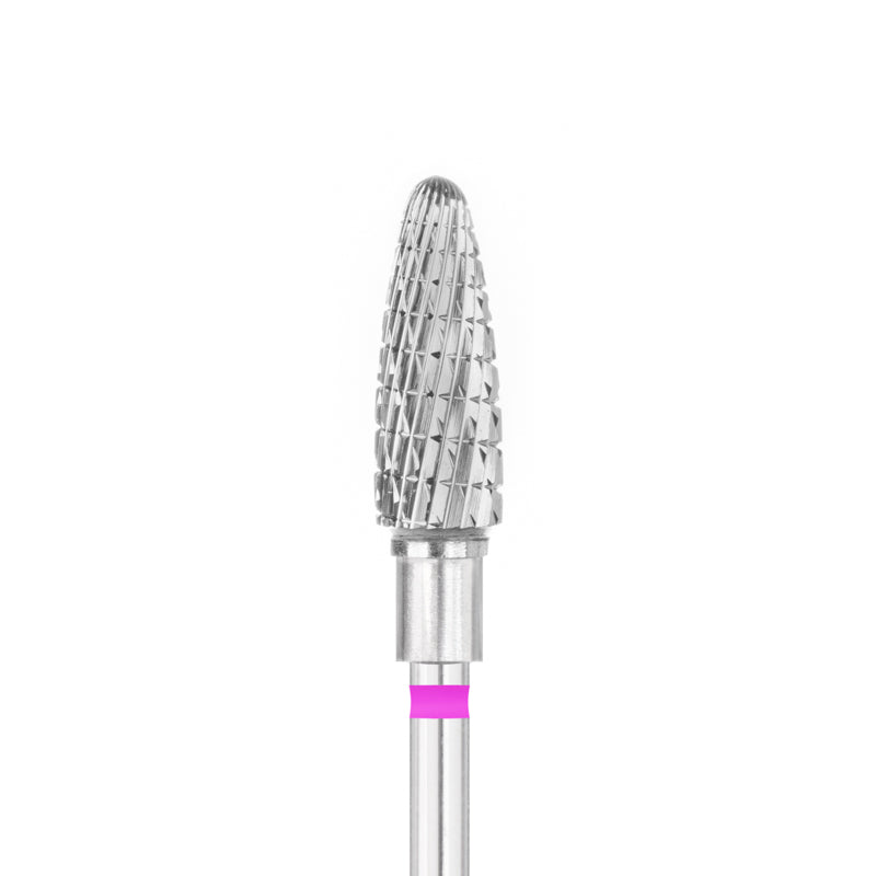 Exo Pro Carbide Oval Nail Drill Bit 5.0mm Violet Band - isolated on a white background