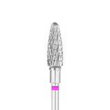 Exo Pro Carbide Oval Nail Drill Bit 5.0mm Violet Band - isolated on a white background