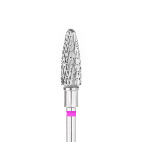 Exo Pro Carbide Oval Nail Drill Bit 5.0mm Violet Band - isolated on a white background