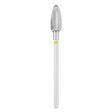 Exo Pro Carbide Oval Nail Drill Bit 6.0mm Yellow Band - isolated on a white background