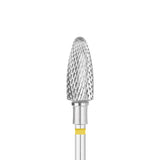Exo Pro Carbide Oval Nail Drill Bit 6.0mm Yellow Band - isolated on a white background