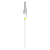 Exo Pro Carbide Rounded Cone Nail Drill Bit 4.0mm Yellow Band - isolated on a white background