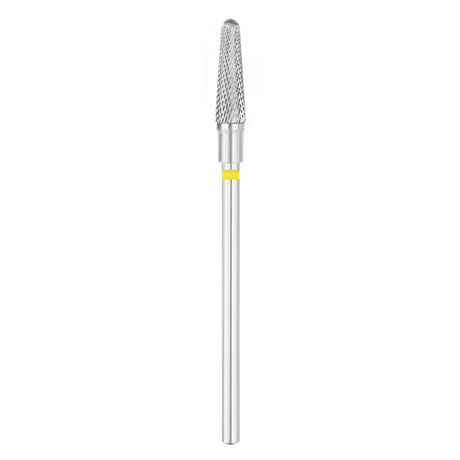 Exo Pro Carbide Rounded Cone Nail Drill Bit 4.0mm Yellow Band - isolated on a white background