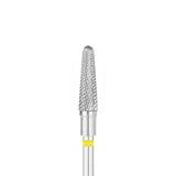 Exo Pro Carbide Rounded Cone Nail Drill Bit 4.0mm Yellow Band - isolated on a white background