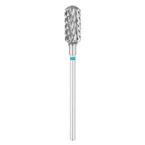 Exo Pro Carbide Rounded Cylinder Nail Drill Bit 6.0mm Blue Band - isolated on a white background