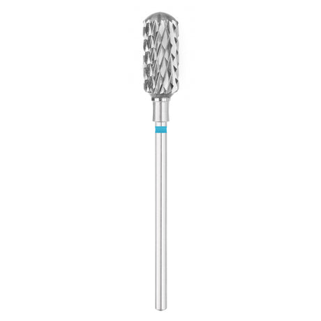 Exo Pro Carbide Rounded Cylinder Nail Drill Bit 6.0mm Blue Band - isolated on a white background