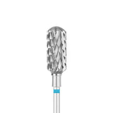 Exo Pro Carbide Rounded Cylinder Nail Drill Bit 6.0mm Blue Band - isolated on a white background
