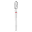 Exo Pro Carbide Rounded Cylinder Nail Drill Bit 6.0mm Red Band - isolated on a white background