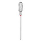 Exo Pro Carbide Rounded Cylinder Nail Drill Bit 6.0mm Red Band - isolated on a white background