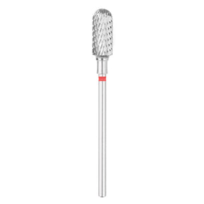 Exo Pro Carbide Rounded Cylinder Nail Drill Bit 6.0mm Red Band - isolated on a white background
