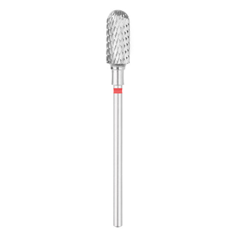 Exo Pro Carbide Rounded Cylinder Nail Drill Bit 6.0mm Red Band - isolated on a white background