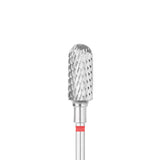 Exo Pro Carbide Rounded Cylinder Nail Drill Bit 6.0mm Red Band - isolated on a white background