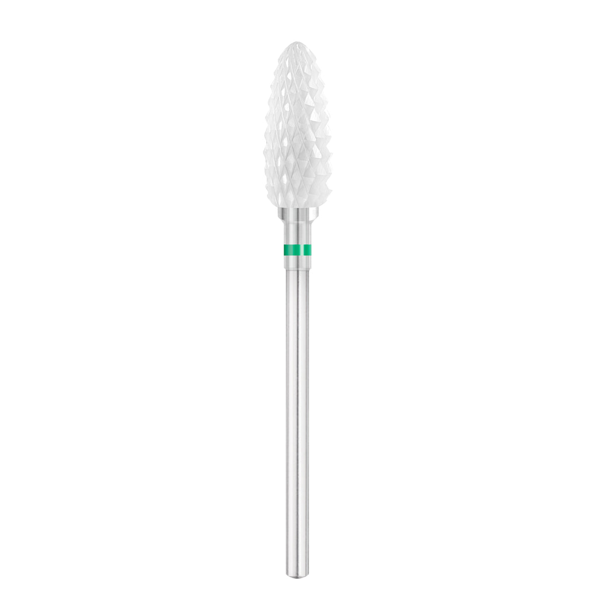 Exo Pro Ceramic Oval Nail Drill Bit 6.0mm Green Band 230C - isolated on a white background