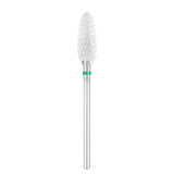 Exo Pro Ceramic Oval Nail Drill Bit 6.0mm Green Band 230C - isolated on a white background