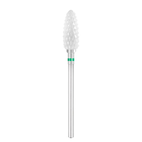 Exo Pro Ceramic Oval Nail Drill Bit 6.0mm Green Band 230C - isolated on a white background