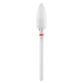 Exo Pro Ceramic Oval Nail Drill Bit 6.0mm Red Band 230F - isolated on a white background