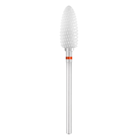 Exo Pro Ceramic Oval Nail Drill Bit 6.0mm Red Band 230F - isolated on a white background