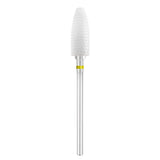 Exo Pro Ceramic Oval Nail Drill Bit 6.0mm Yellow Band 230XF - isolated on a white background
