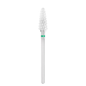 Exo Pro Ceramic Rounded Cone Nail Drill Bit 5.5mm Green Band 826C - isolated on a white background