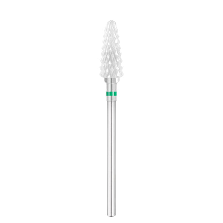 Exo Pro Ceramic Rounded Cone Nail Drill Bit 5.5mm Green Band 826C - isolated on a white background