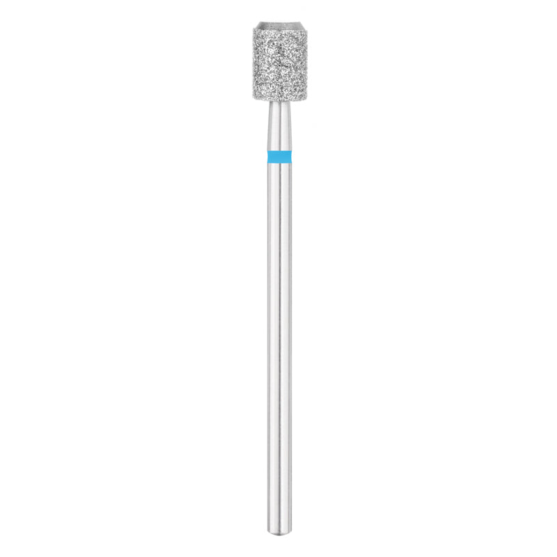 Exo Pro Diamond Cut Cylinder Nail Drill Bit 5.0mm Blue Band - isolated on a white background