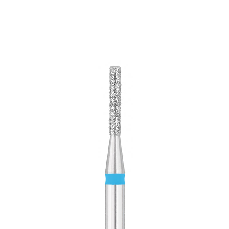 Exo Pro Diamond Cylinder Nail Drill Bit 1.4mm Blue Band - isolated on a white background