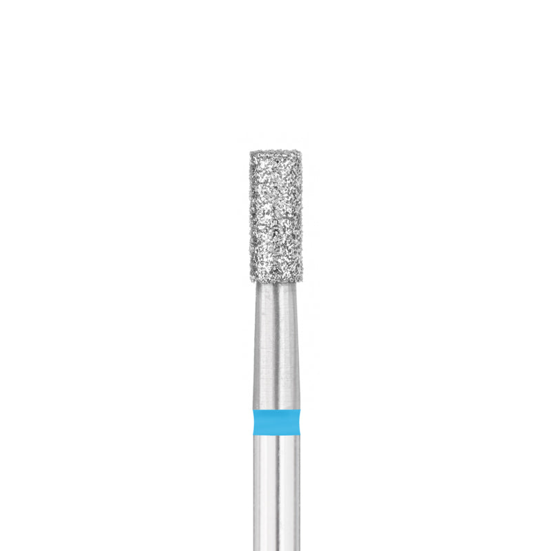 Exo Pro Diamond Cylinder Nail Drill Bit 1.8mm Blue Band - isolated on a white background