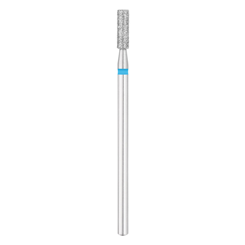Exo Pro Diamond Cylinder Nail Drill Bit 2.5mm Blue Band - isolated on a white background