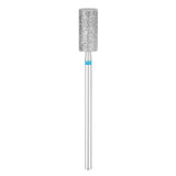 Exo Pro Diamond Cylinder Nail Drill Bit 6.0mm Blue Band - isolated on a white background