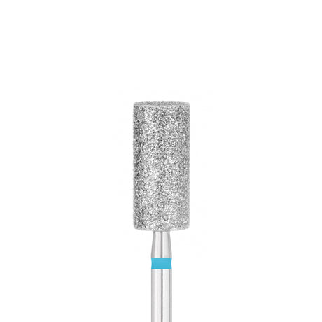 Exo Pro Diamond Cylinder Nail Drill Bit 6.0mm Blue Band - isolated on a white background