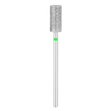 Exo Pro Diamond Cylinder Nail Drill Bit 6.0mm Green Band - isolated on a white background