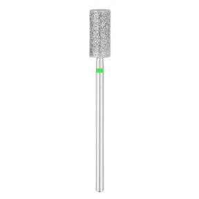 Exo Pro Diamond Cylinder Nail Drill Bit 6.0mm Green Band - isolated on a white background