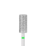 Exo Pro Diamond Cylinder Nail Drill Bit 6.0mm Green Band - isolated on a white background