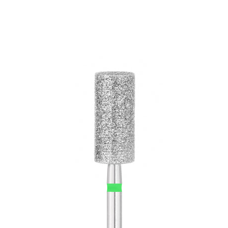 Exo Pro Diamond Cylinder Nail Drill Bit 6.0mm Green Band - isolated on a white background