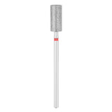 Exo Pro Diamond Cylinder Nail Drill Bit 6.0mm Red Band - isolated on a white background
