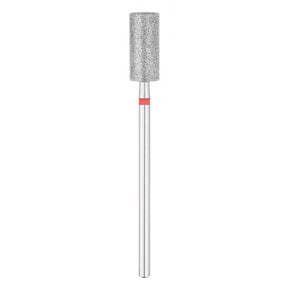 Exo Pro Diamond Cylinder Nail Drill Bit 6.0mm Red Band - isolated on a white background