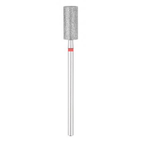 Exo Pro Diamond Cylinder Nail Drill Bit 6.0mm Red Band - isolated on a white background