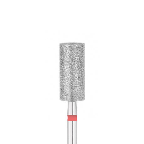 Exo Pro Diamond Cylinder Nail Drill Bit 6.0mm Red Band - isolated on a white background