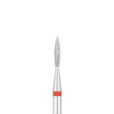 Exo Pro Diamond Flame Nail Drill Bit 1.6mm Red Band - isolated on a white background