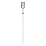 Exo Pro Diamond Front-Cut Cylinder Nail Drill Bit 5.0mm Blue Band - isolated on a white background