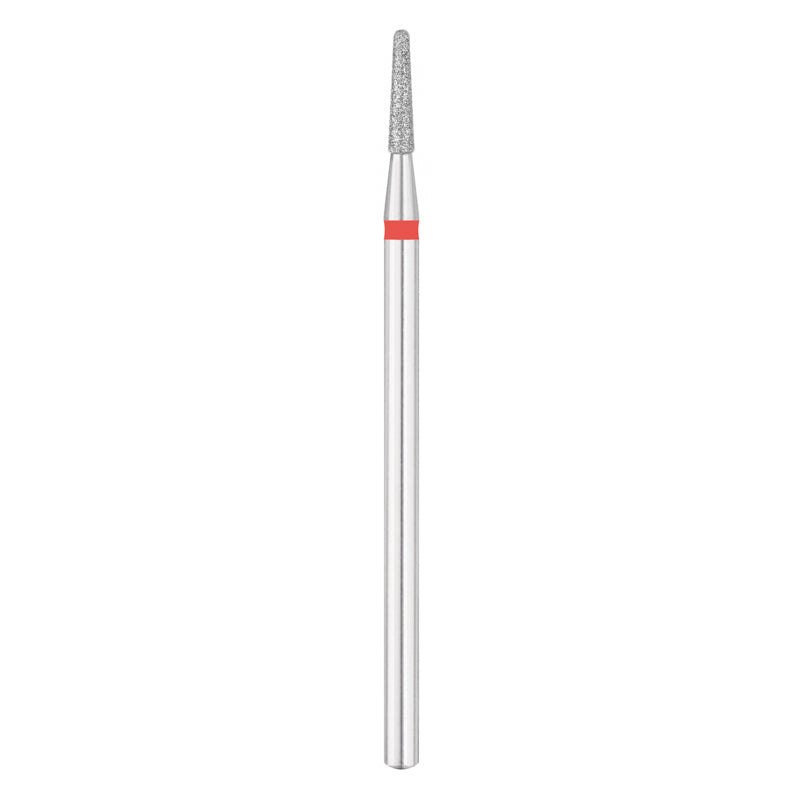 Exo Pro Diamond Rounded Cone Nail Drill Bit 1.8mm Red Band - isolated on a white background
