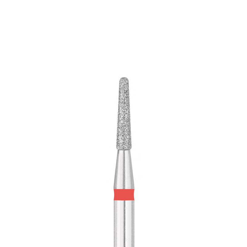 Exo Pro Diamond Rounded Cone Nail Drill Bit 1.8mm Red Band - isolated on a white background