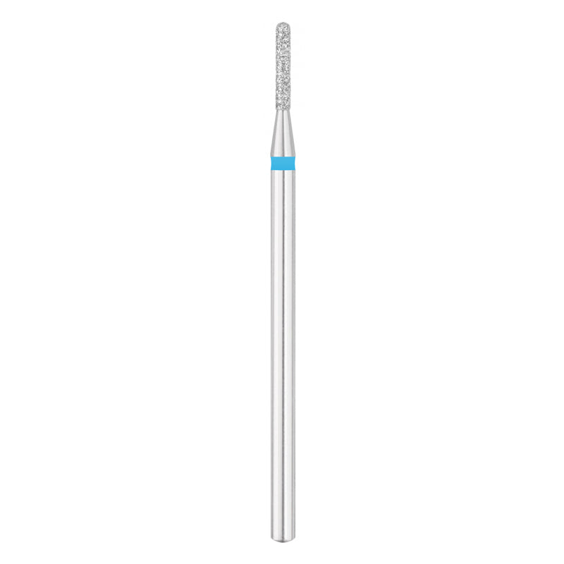 Exo Pro Diamond Rounded Cylinder Nail Drill Bit 1.4mm Blue Band - isolated on a white background