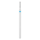 Exo Pro Diamond Rounded Cylinder Nail Drill Bit 1.4mm Blue Band - isolated on a white background