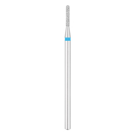 Exo Pro Diamond Rounded Cylinder Nail Drill Bit 1.4mm Blue Band - isolated on a white background