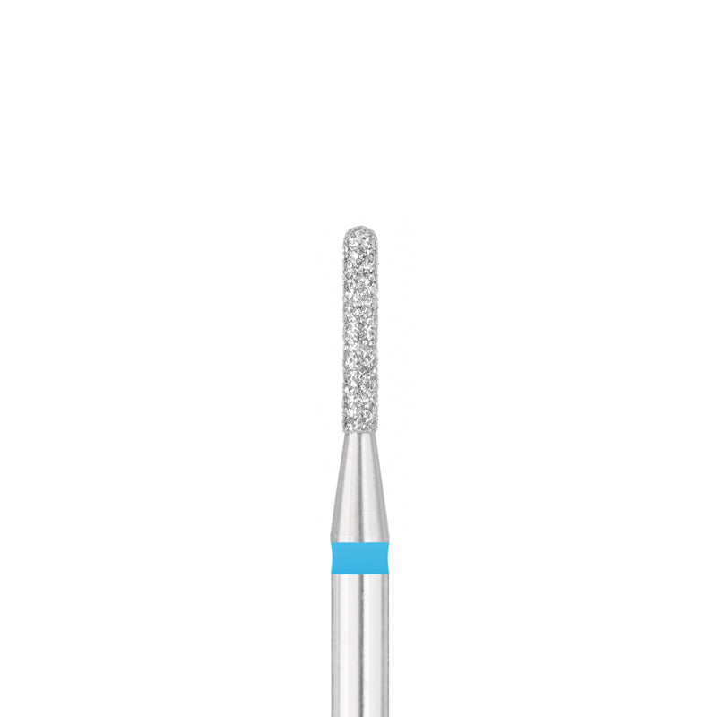 Exo Pro Diamond Rounded Cylinder Nail Drill Bit 1.4mm Blue Band - isolated on a white background