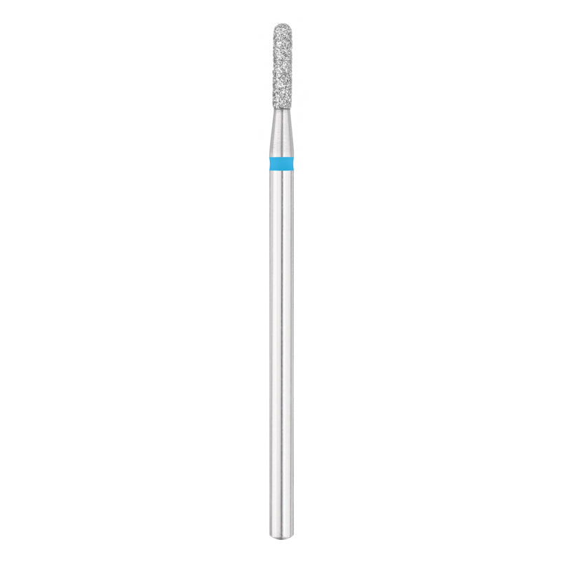 Exo Pro Diamond Rounded Cylinder Nail Drill Bit 1.8mm Blue Band - isolated on a white background